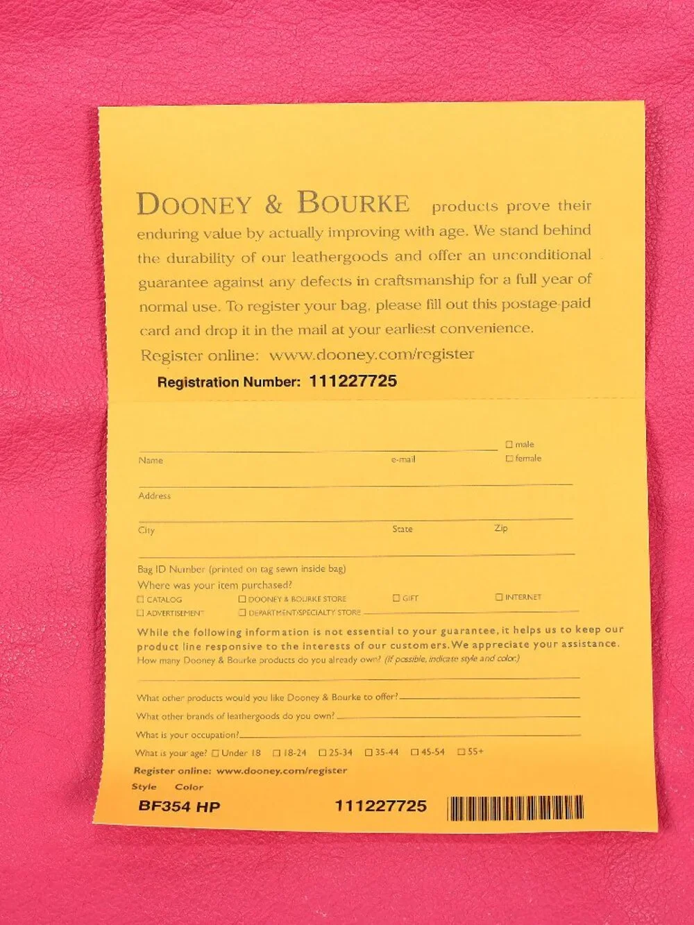 Dooney & Bourke Medium Pocket Sac Hot Pink Leather Shoulder Bag NWT BF354 HP